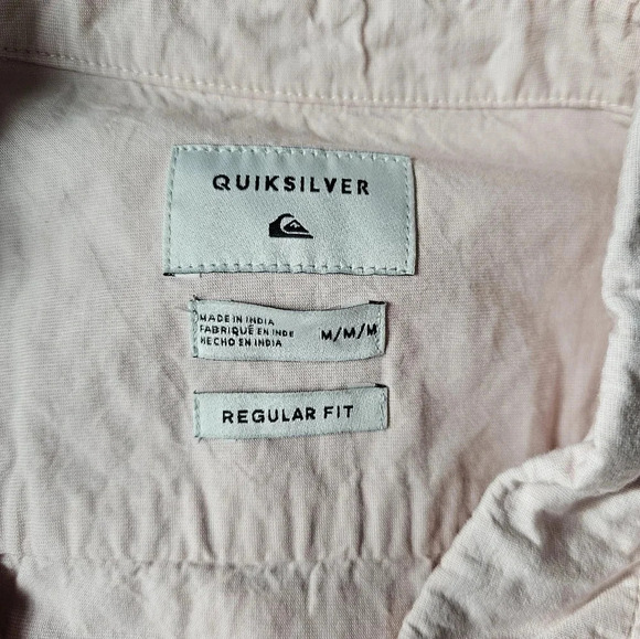 Quiksilver Medium Pink Button Down Shirt Preppy Coastal Minimalist Y2K Style - Picture 6 of 7